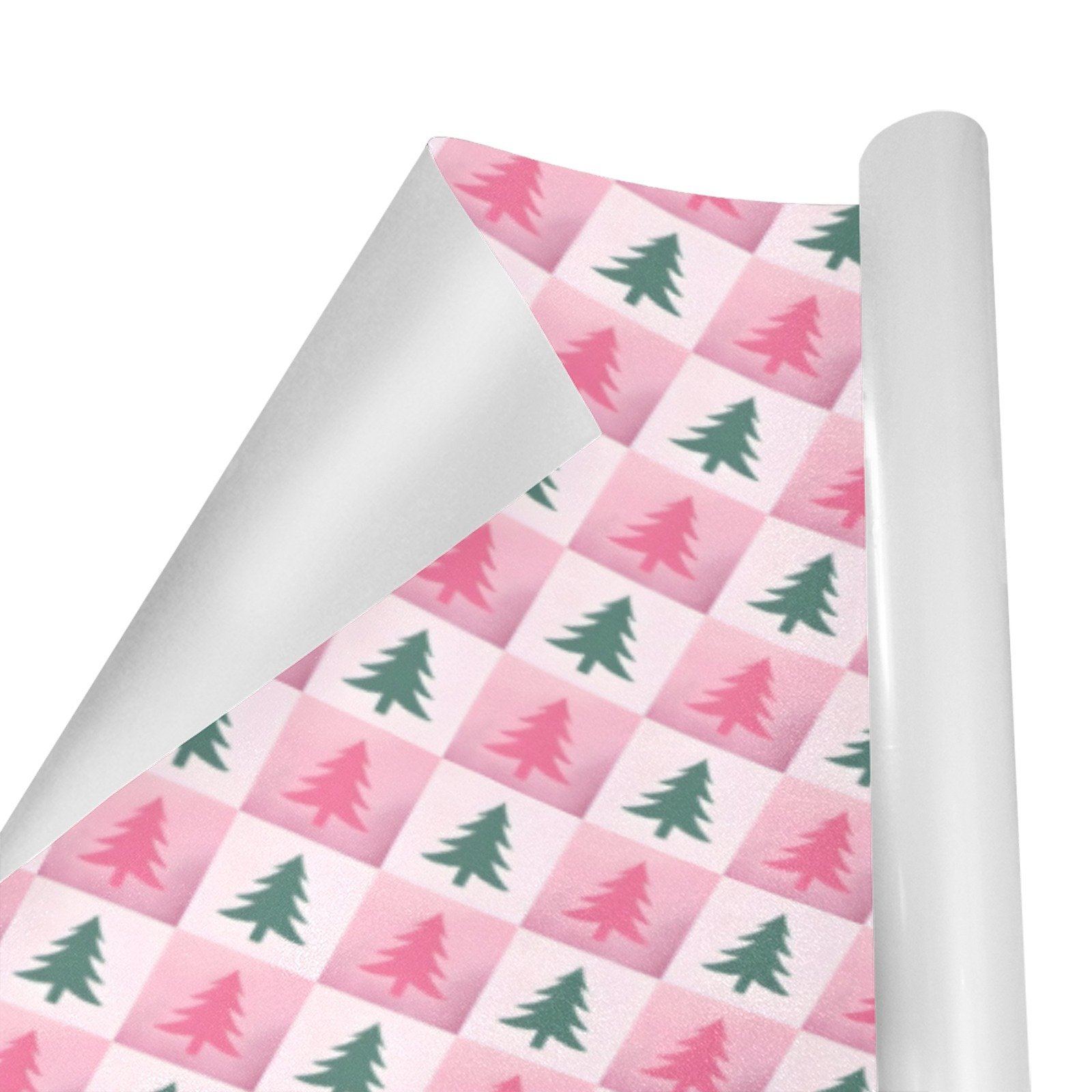 Christmas Wrapping Paper | Holiday Gift Wrap | Pink Pines 58" x 23" (1–5 Rolls) - Image 2