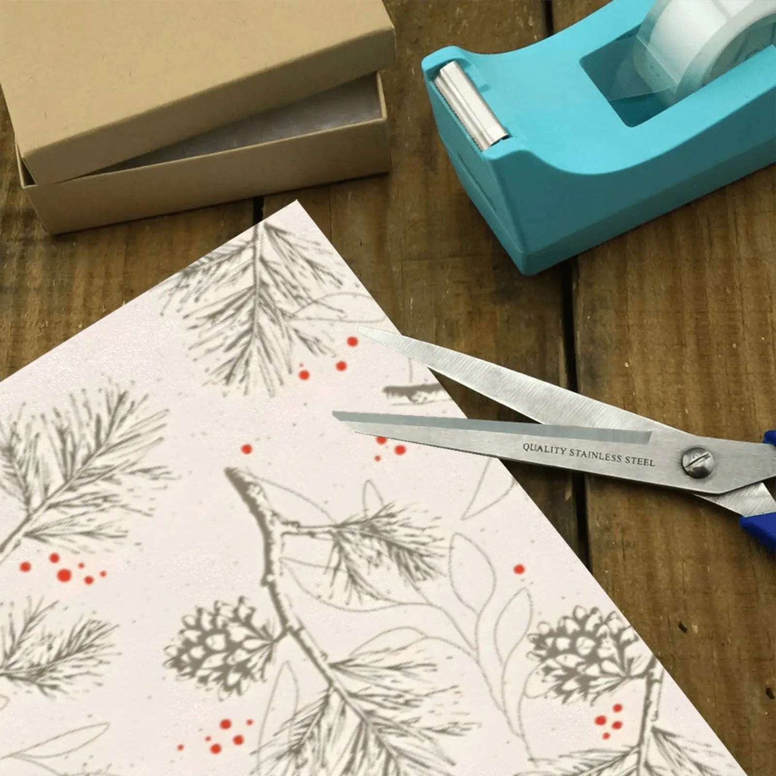 Christmas Wrapping Paper | Holiday Gift Wrap | Pine Berry 58" x 23" (1–5 Rolls) - Image 3