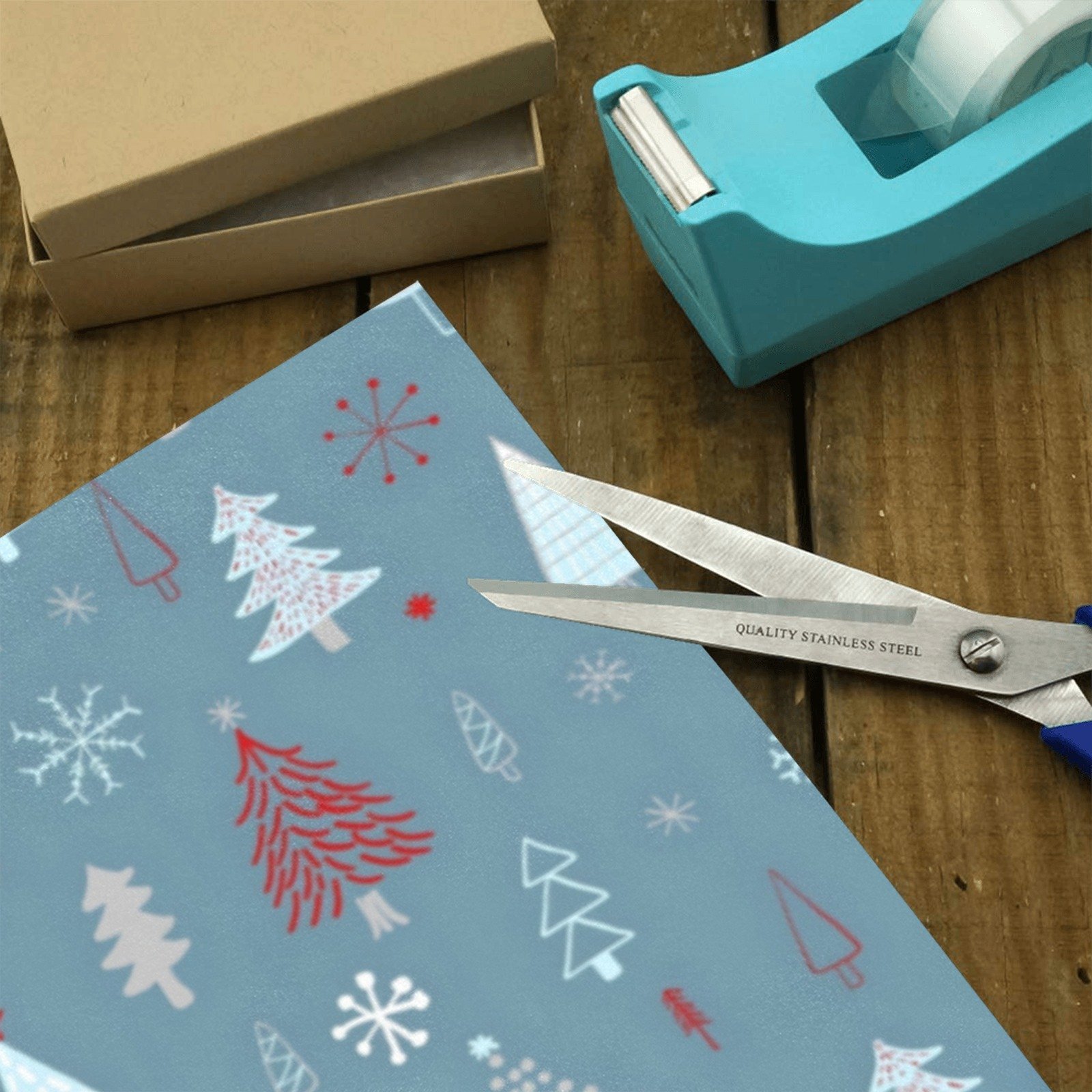 Christmas Wrapping Paper | Holiday Gift Wrap | Slate Forest 58" x 23" (1–5 Rolls) - Image 3