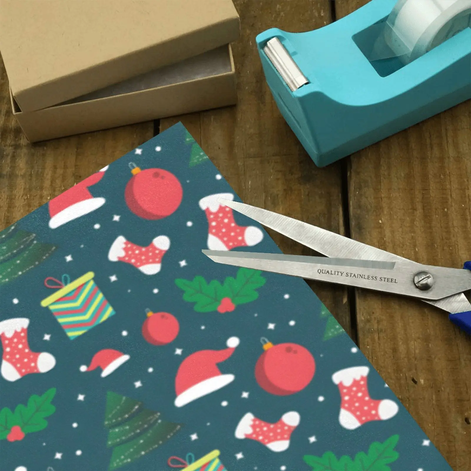 Wrapping
Paper Gift Wrap – Holiday Hats and Stockings – 1, 2, 3, 4 or 5 Rolls - Image 3