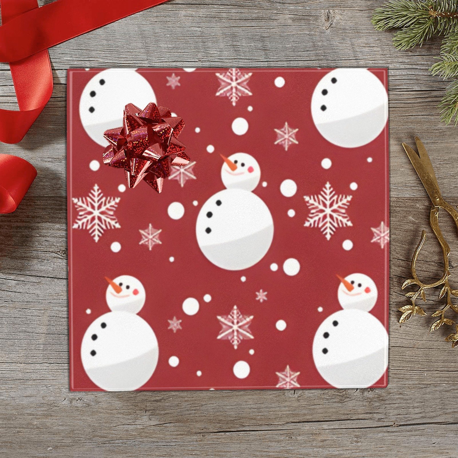 Wrapping
Paper Gift Wrap – Red Snowman – 1, 2, 3, 4 or 5 Rolls