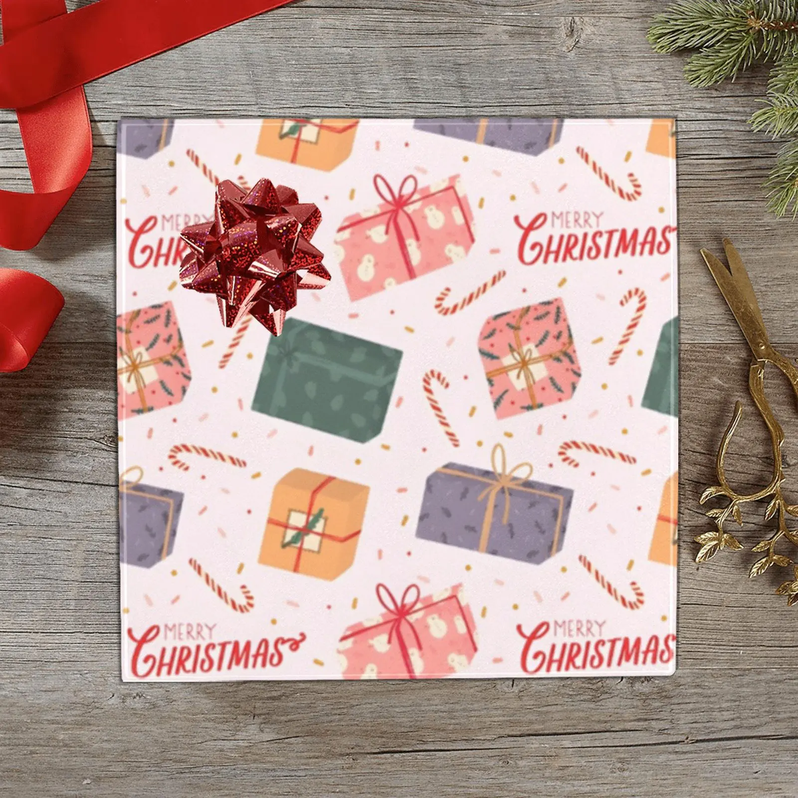Christmas Wrapping Paper | Holiday Gift Wrap | Merry Gifts 58" x 23" (1–5 Rolls)