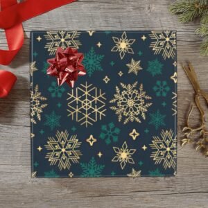 Christmas Wrapping Paper | Holiday Gift Wrap | Green Gold 58" x 23" (1–5 Rolls)