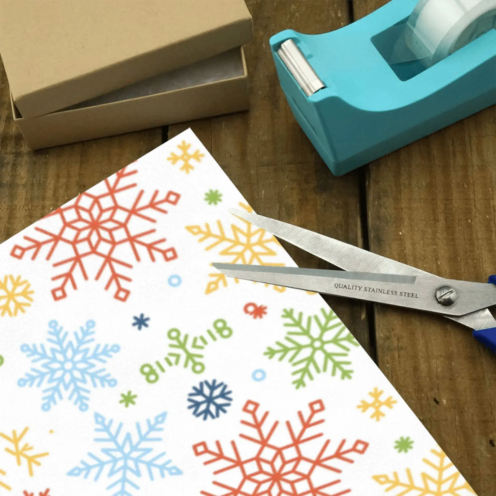 Christmas Wrapping Paper | Holiday Gift Wrap | Rainbow Flakes 58" x 23" (1–5 Rolls) - Image 3