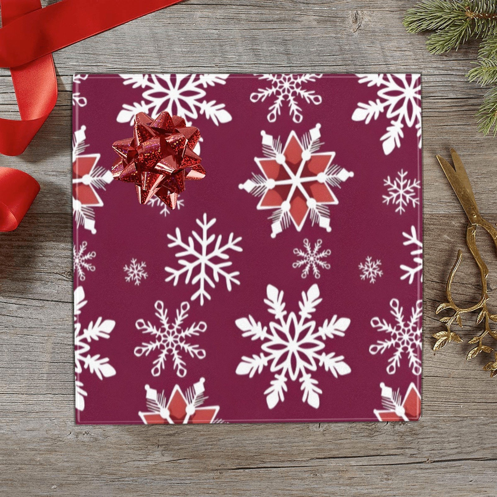 Christmas Wrapping Paper | Holiday Gift Wrap | Wine Flakes 58" x 23" (1–5 Rolls)
