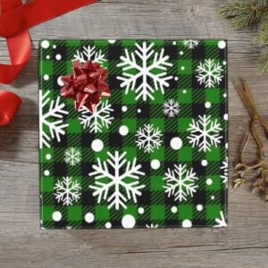 Christmas Wrapping Paper | Holiday Gift Wrap | Green Buffalo 58" x 23" (1–5 Rolls)