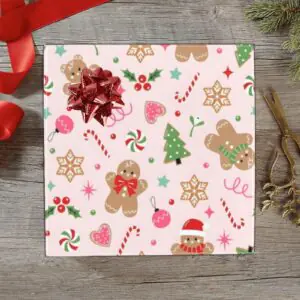 Christmas Wrapping Paper | Holiday Gift Wrap | Ginger Canes 58" x 23" (1–5 Rolls)