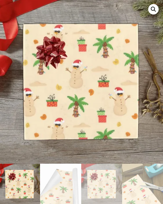 Christmas Wrapping Paper | Holiday Gift Wrap | Miami 58" x 23" (1–5 Rolls) - Image 5