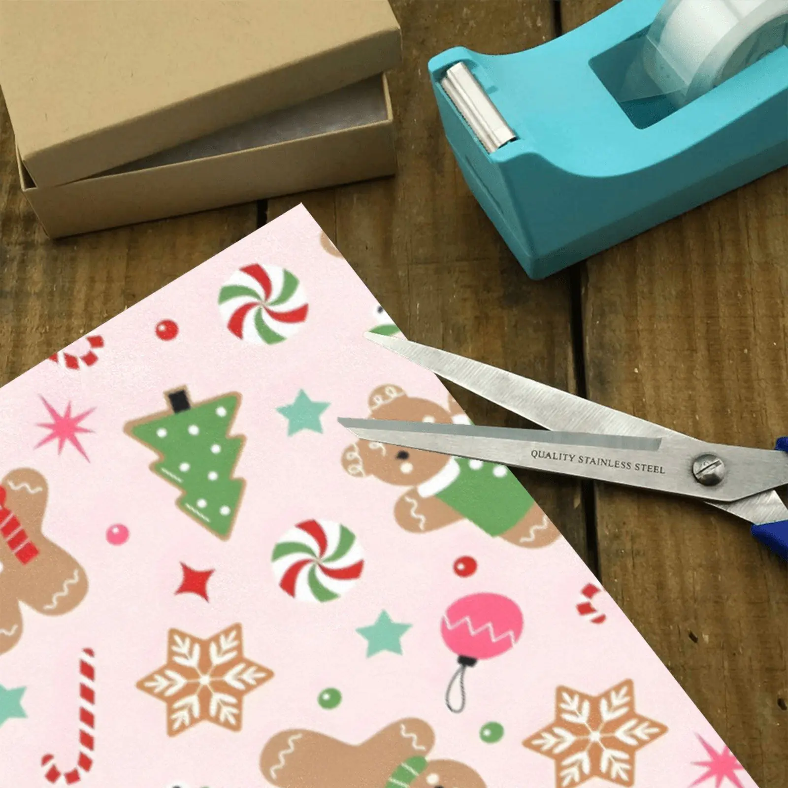 Christmas Wrapping Paper | Holiday Gift Wrap | Ginger Canes 58" x 23" (1–5 Rolls) - Image 3