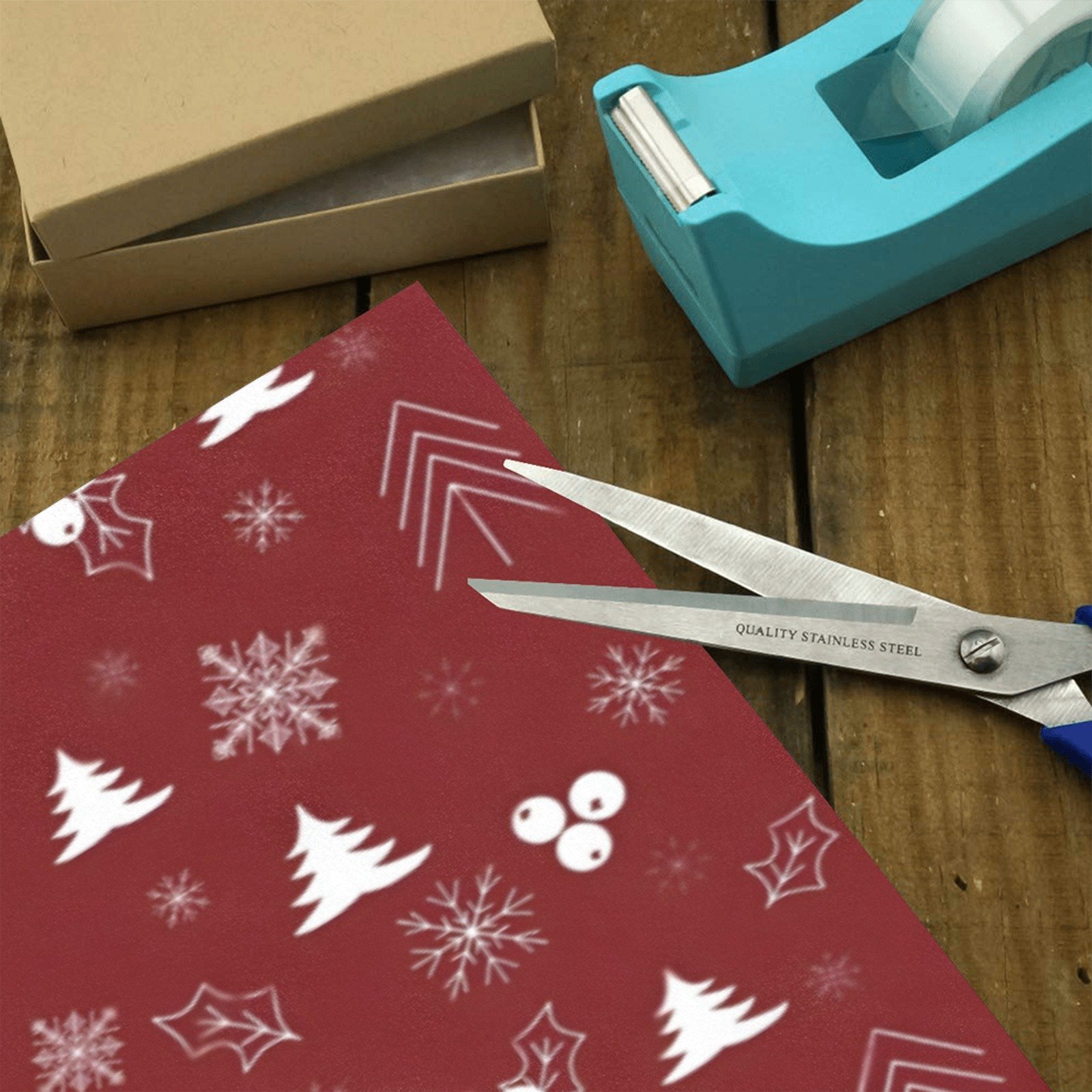 Christmas Wrapping Paper | Holiday Gift Wrap | Burgundy Holly 58" x 23" (1–5 Rolls) - Image 3