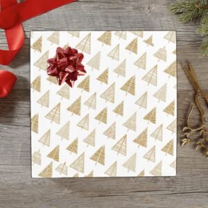 Christmas Wrapping Paper | Holiday Gift Wrap | Gold Forest 58" x 23" (1–5 Rolls)