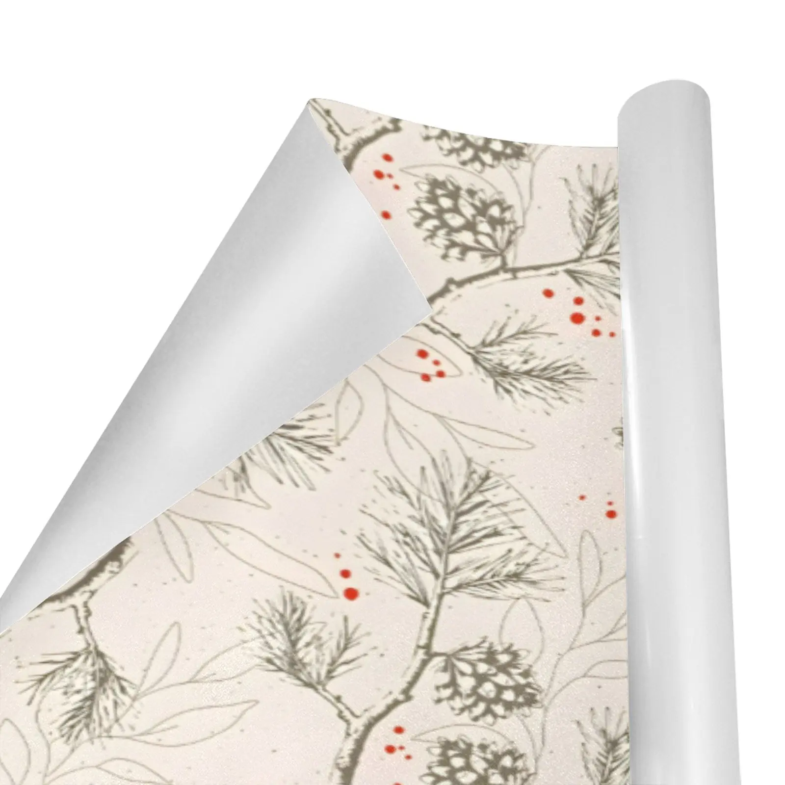 Christmas Wrapping Paper | Holiday Gift Wrap | Pine Berry 58" x 23" (1–5 Rolls) - Image 2