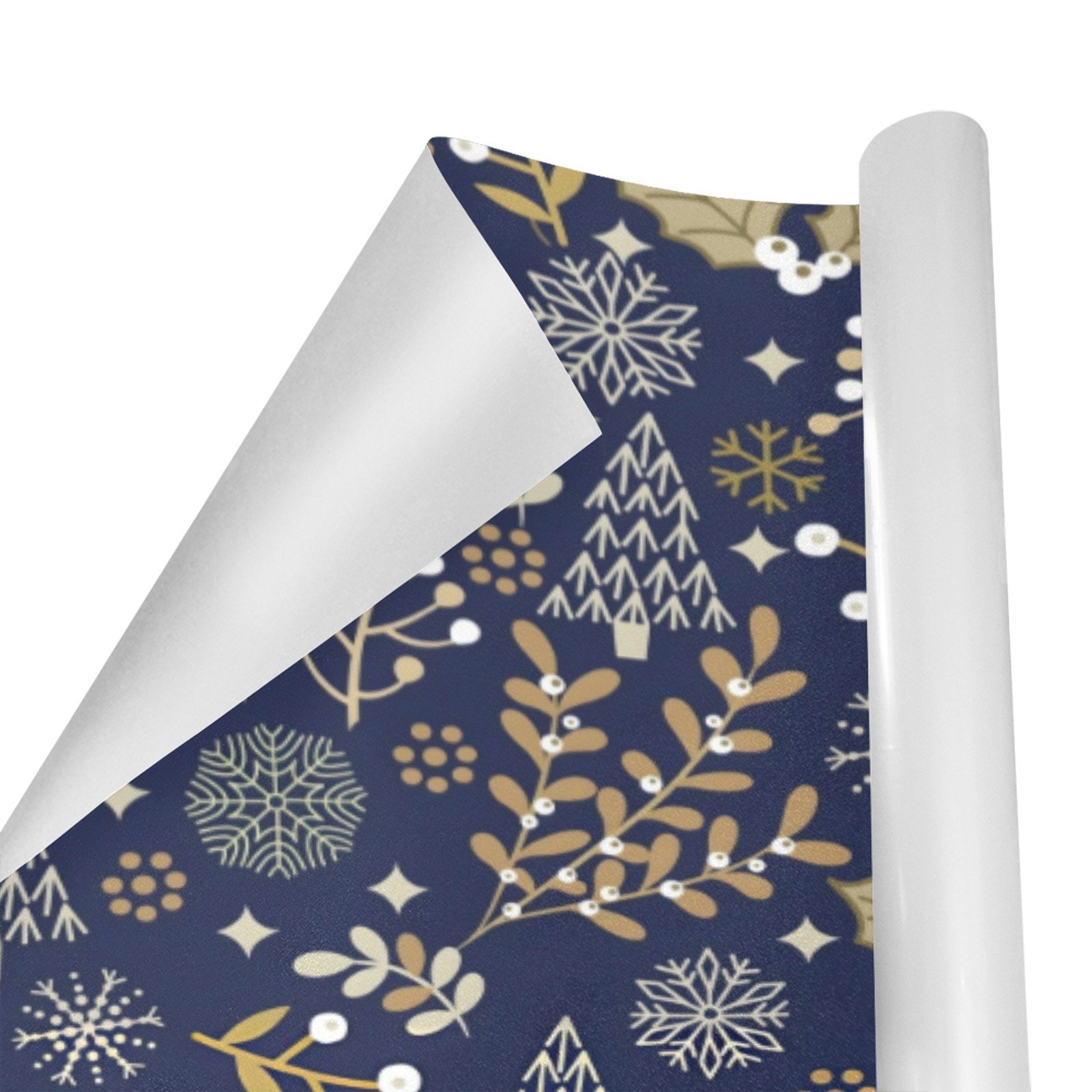 Christmas Wrapping Paper | Holiday Gift Wrap | Gold Leaf 58" x 23" (1–5 Rolls) - Image 2