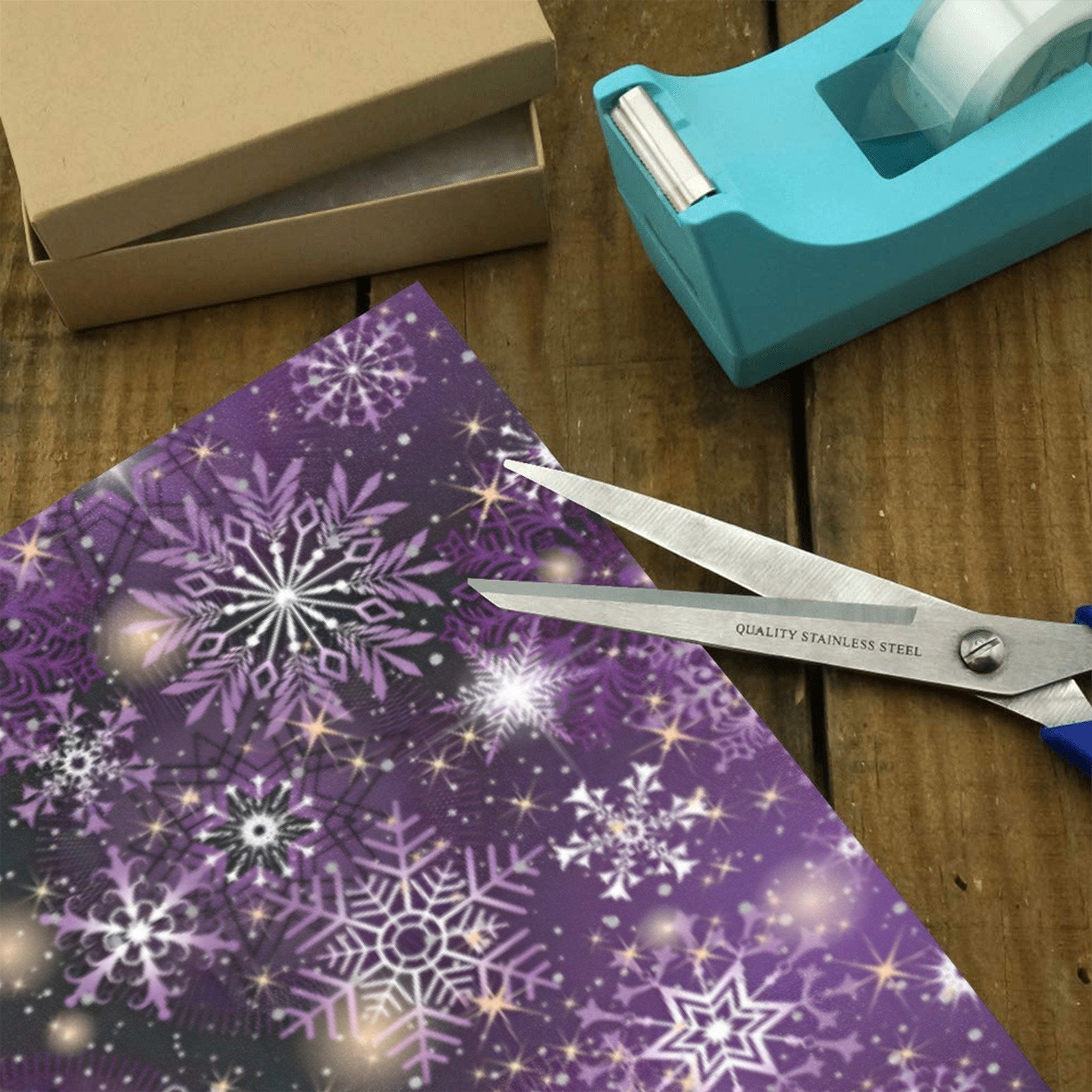 Christmas Wrapping Paper | Holiday Gift Wrap | Purple Snow 58" x 23" (1–5 Rolls) - Image 3