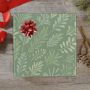Christmas Wrapping Paper | Holiday Gift Wrap | Green Wheat 58" x 23" (1–5 Rolls)