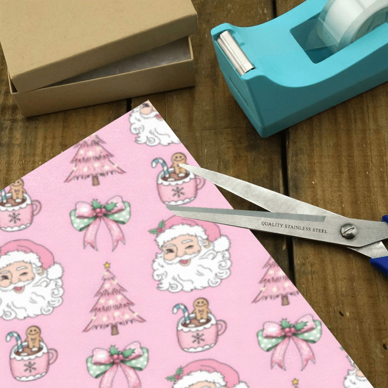 Christmas Wrapping Paper | Holiday Gift Wrap | Pink Cocoa 58" x 23" (1–5 Rolls) - Image 3