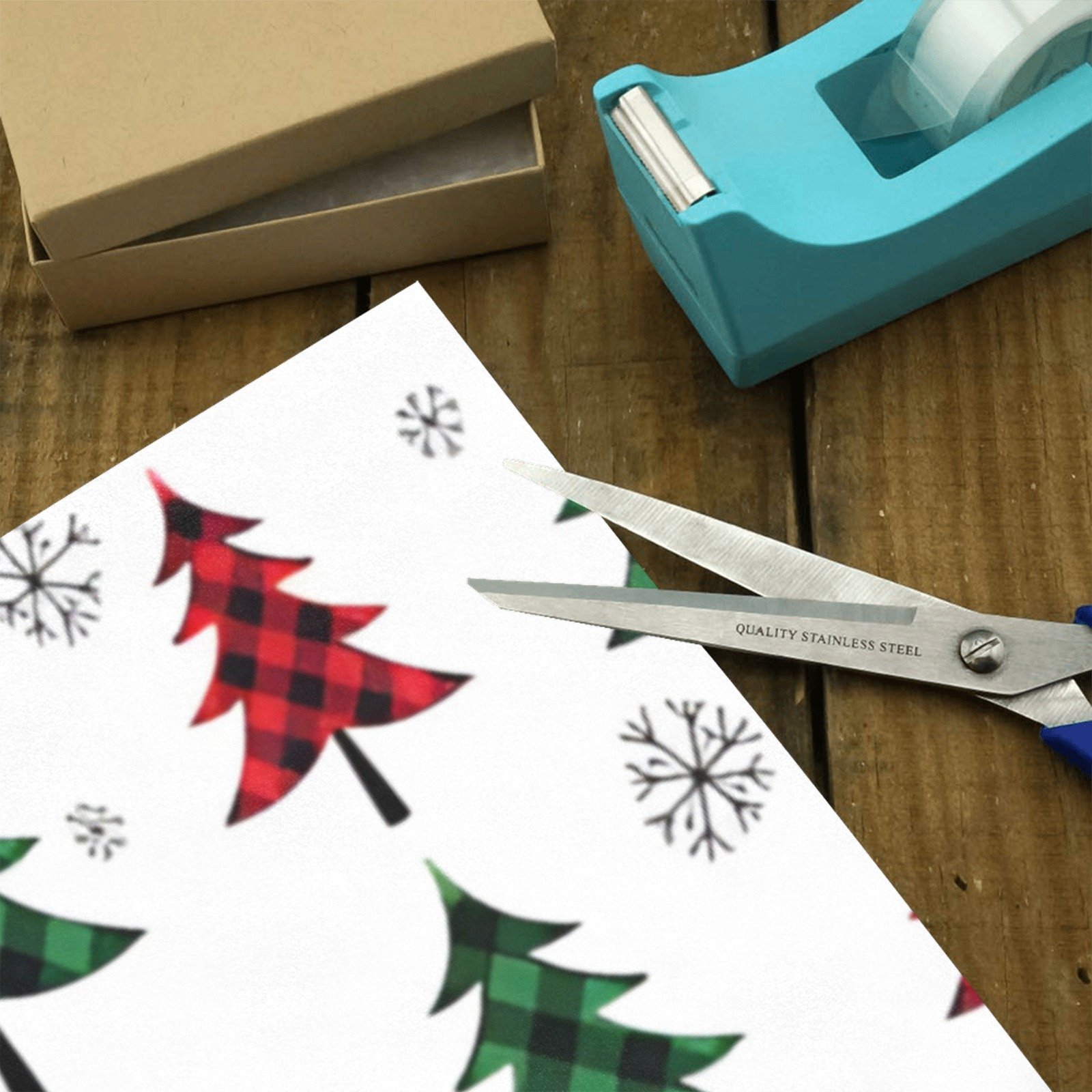 Wrapping
Paper Gift Wrap – Buffalo Plaid Christmas Trees – 1, 2, 3, 4 or 5 Rolls - Image 4