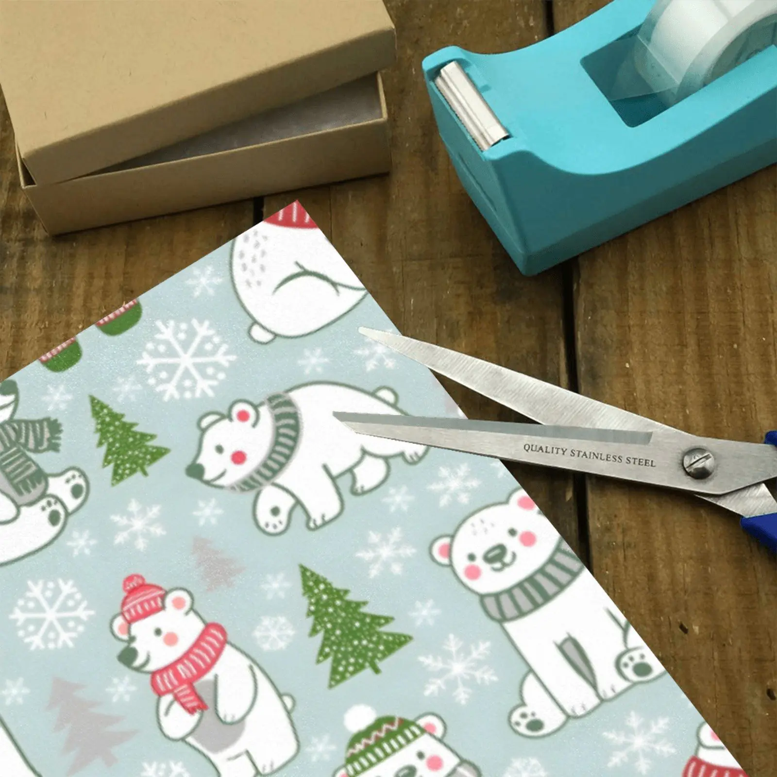 Christmas Wrapping Paper | Holiday Gift Wrap | Polar Friends 58" x 23" (1–5 Rolls) - Image 3