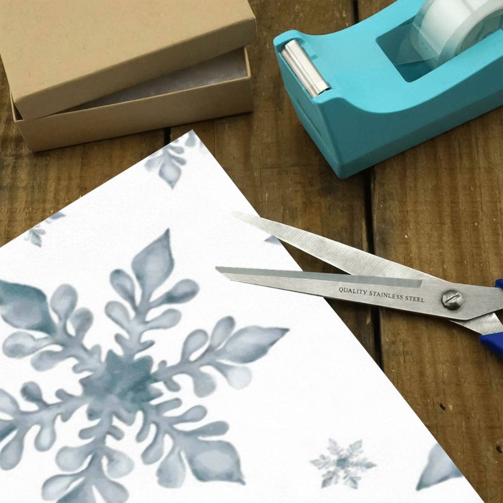 Christmas Wrapping Paper | Holiday Gift Wrap | Stencil Flakes 58" x 23" (1–5 Rolls) - Image 3