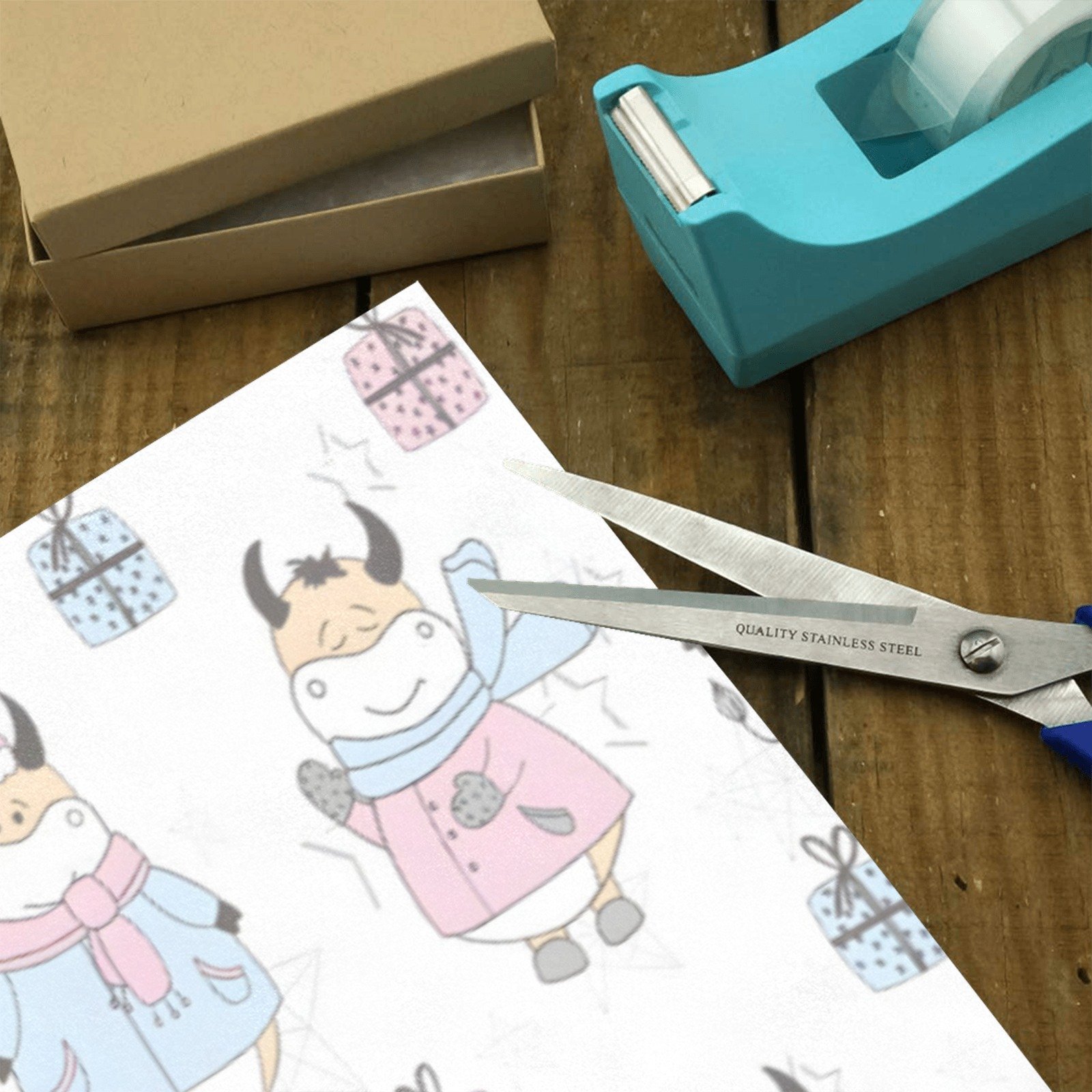 Wrapping
Paper Gift Wrap – Christmas Bulls – 1, 2, 3, 4 or 5 Rolls - Image 4