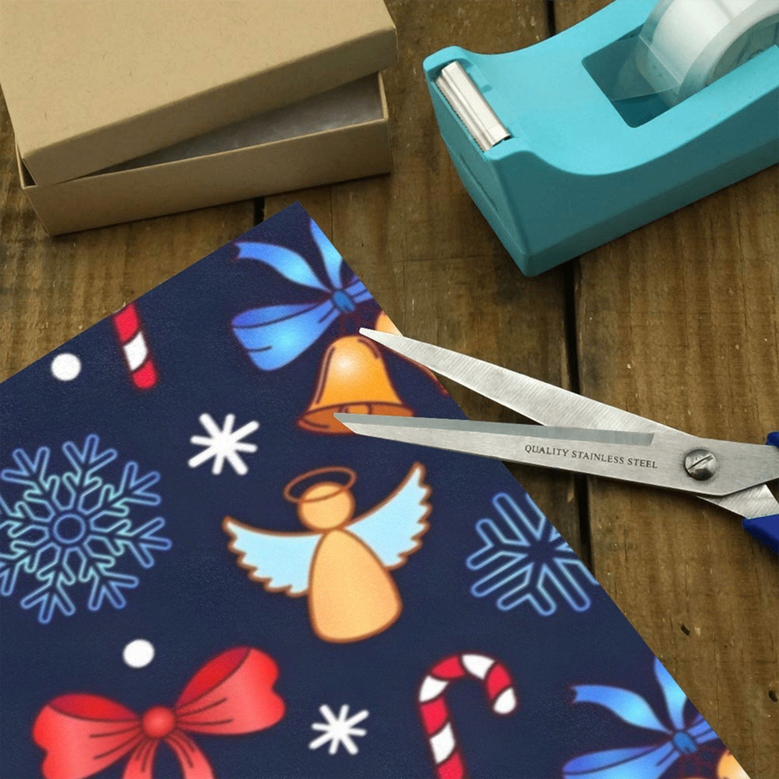 Christmas Wrapping Paper | Holiday Gift Wrap | Ribbon Angel 58" x 23" (1–5 Rolls) - Image 3