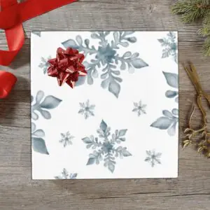 Christmas Wrapping Paper | Holiday Gift Wrap | Stencil Flakes 58" x 23" (1–5 Rolls)