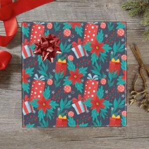 Christmas Wrapping Paper | Holiday Gift Wrap | Poinsettia 58" x 23" (1–5 Rolls)