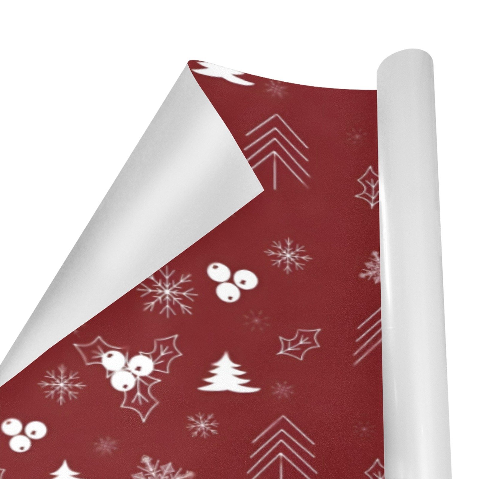 Christmas Wrapping Paper | Holiday Gift Wrap | Burgundy Holly 58" x 23" (1–5 Rolls) - Image 2