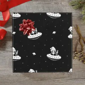 Wrapping
Paper Gift Wrap – Alien Santa Hat B/W – 1, 2, 3, 4 or 5 Rolls