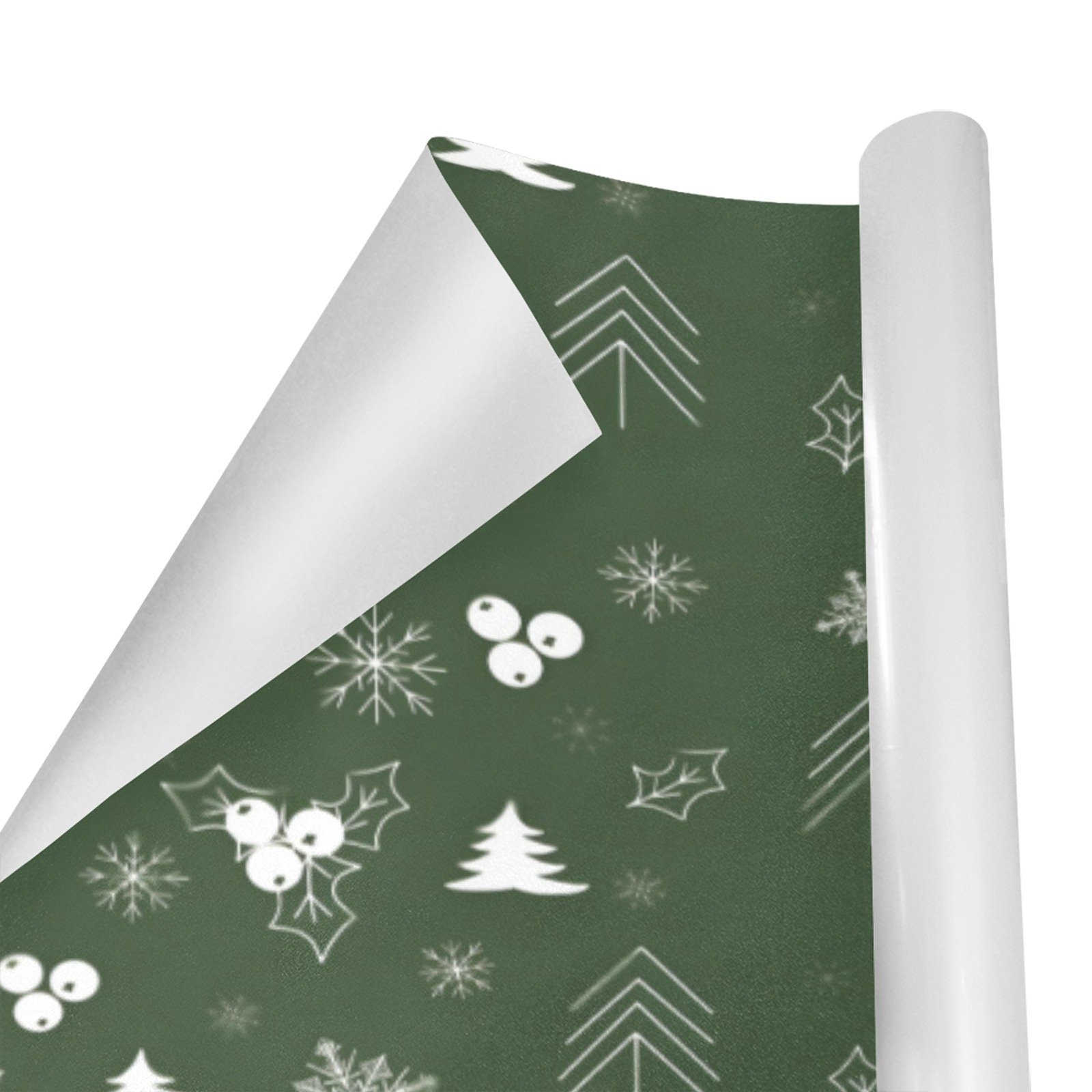 Christmas Wrapping Paper | Holiday Gift Wrap | Green Berries 58" x 23" (1–5 Rolls) - Image 2