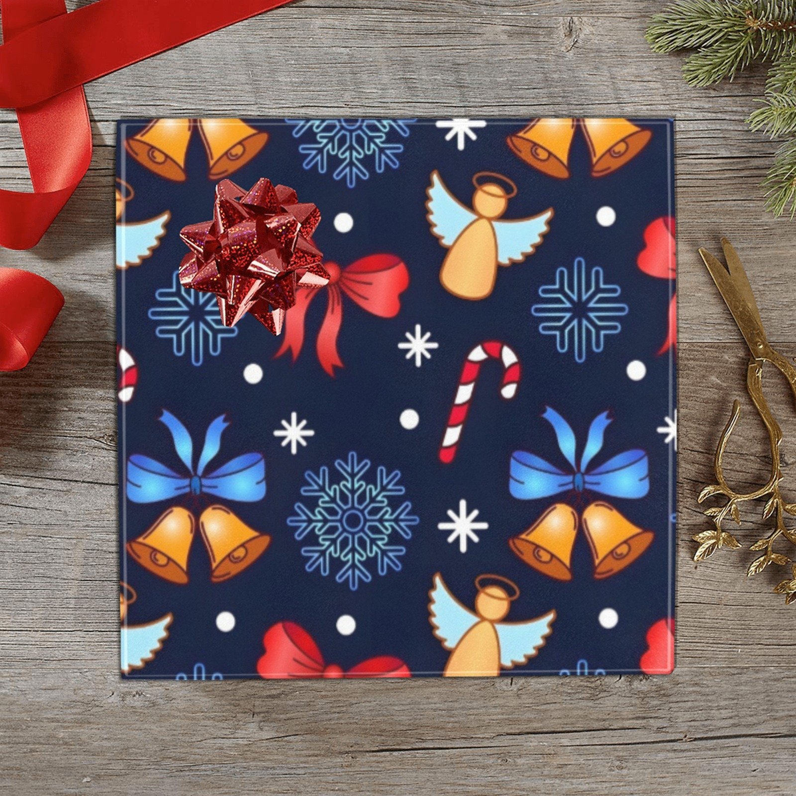 Christmas Wrapping Paper | Holiday Gift Wrap | Ribbon Angel 58" x 23" (1–5 Rolls)