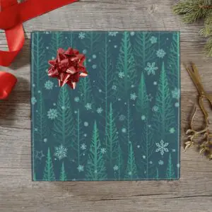 Christmas Wrapping Paper | Holiday Gift Wrap | Blue Forest 58" x 23" (1–5 Rolls)