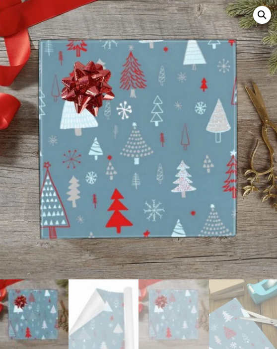 Christmas Wrapping Paper | Holiday Gift Wrap | Slate Forest 58" x 23" (1–5 Rolls) - Image 5