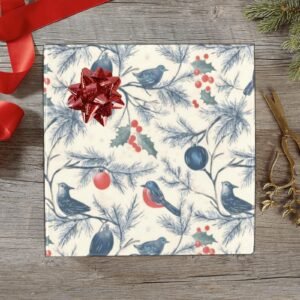 Christmas Wrapping Paper | Holiday Gift Wrap | Snowbirds 58" x 23" (1–5 Rolls)