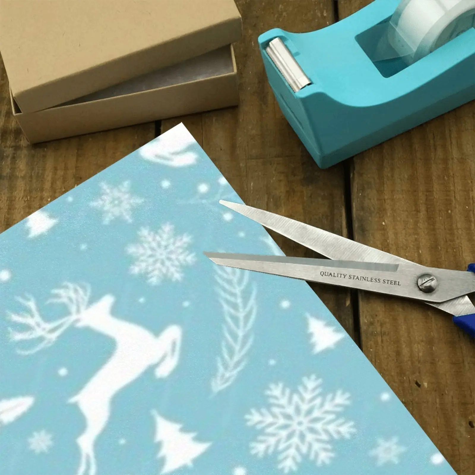Wrapping
Paper Gift Wrap – Blue Reindeer – 1, 2, 3, 4 or 5 Rolls - Image 4
