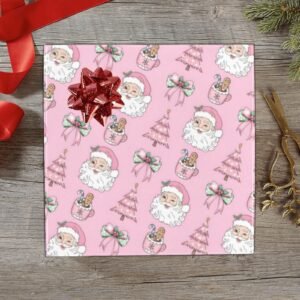 Christmas Wrapping Paper | Holiday Gift Wrap | Pink Cocoa 58" x 23" (1–5 Rolls)