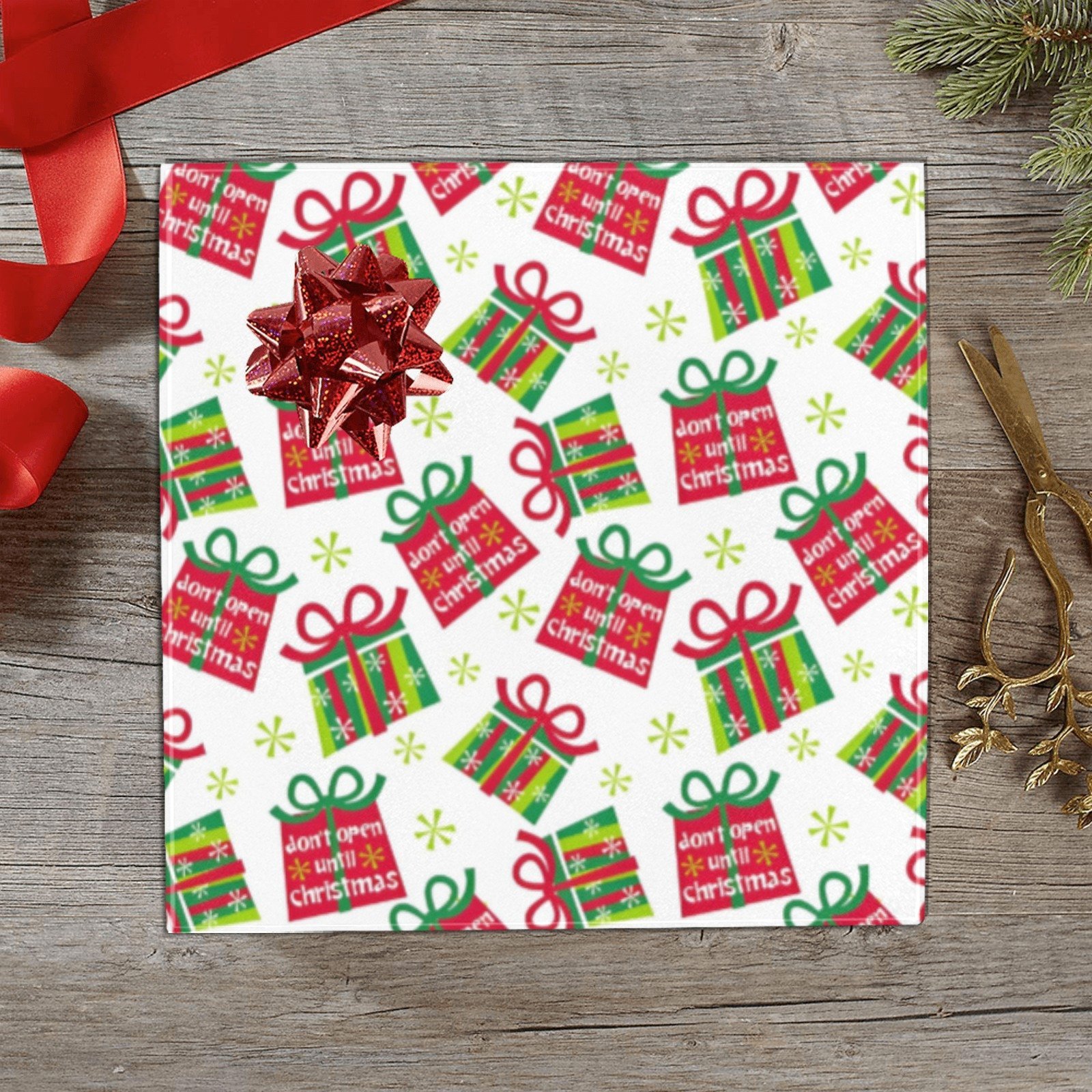 Christmas Wrapping Paper | Holiday Gift Wrap | Until Xmas 58" x 23" (1–5 Rolls)