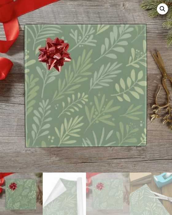 Christmas Wrapping Paper | Holiday Gift Wrap | Green Wheat 58" x 23" (1–5 Rolls) - Image 5