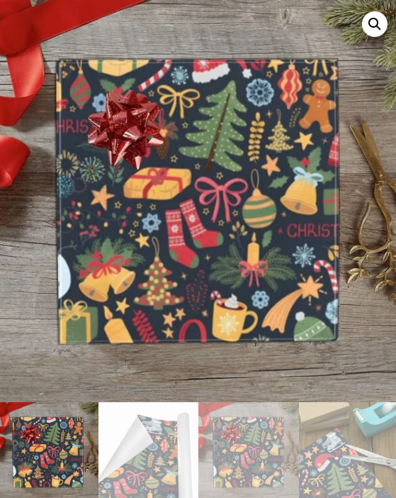 Christmas Wrapping Paper | Holiday Gift Wrap | All Holiday 58" x 23" (1–5 Rolls) - Image 5