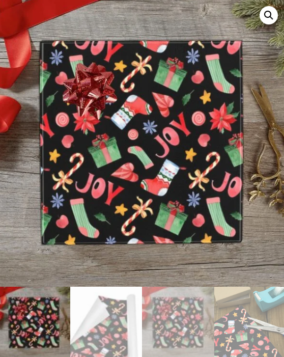 Christmas Wrapping Paper | Holiday Gift Wrap | Cane Joy 58" x 23" (1–5 Rolls) - Image 5