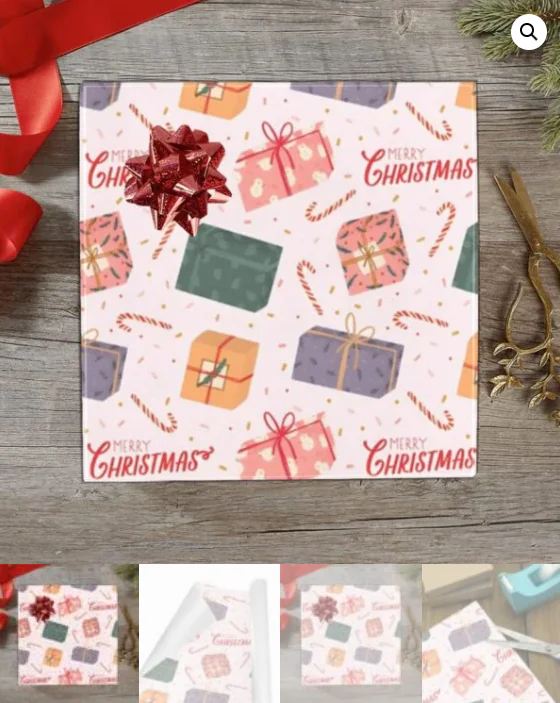 Christmas Wrapping Paper | Holiday Gift Wrap | Merry Gifts 58" x 23" (1–5 Rolls) - Image 5