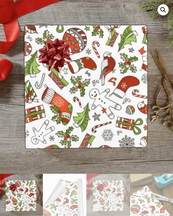 Christmas Wrapping Paper | Holiday Gift Wrap | Ginger Partridge 58" x 23" (1–5 Rolls) - Image 5