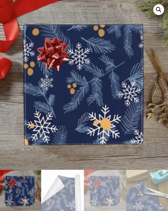 Christmas Wrapping Paper | Holiday Gift Wrap | Navy Pines 58" x 23" (1–5 Rolls) - Image 5