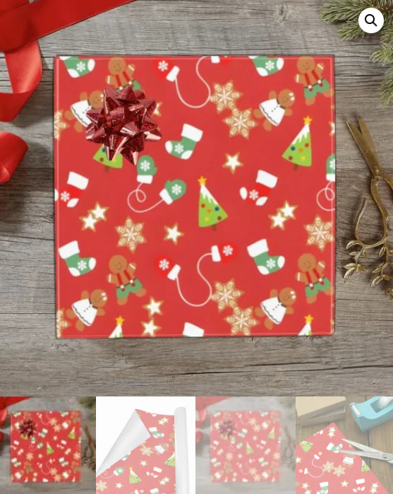 Christmas Wrapping Paper | Holiday Gift Wrap | Green Socks 58" x 23" (1–5 Rolls) - Image 5