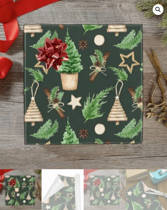 Christmas Wrapping Paper | Holiday Gift Wrap | Cinnamon 58" x 23" (1–5 Rolls) - Image 4