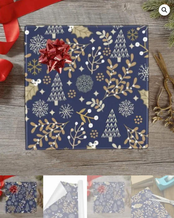 Christmas Wrapping Paper | Holiday Gift Wrap | Gold Leaf 58" x 23" (1–5 Rolls) - Image 5