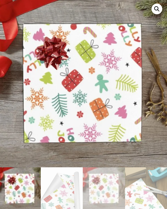 Christmas Wrapping Paper | Holiday Gift Wrap | Holly Jolly 58" x 23" (1–5 Rolls) - Image 5