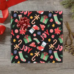 Christmas Wrapping Paper | Holiday Gift Wrap | Cane Joy 58" x 23" (1–5 Rolls)