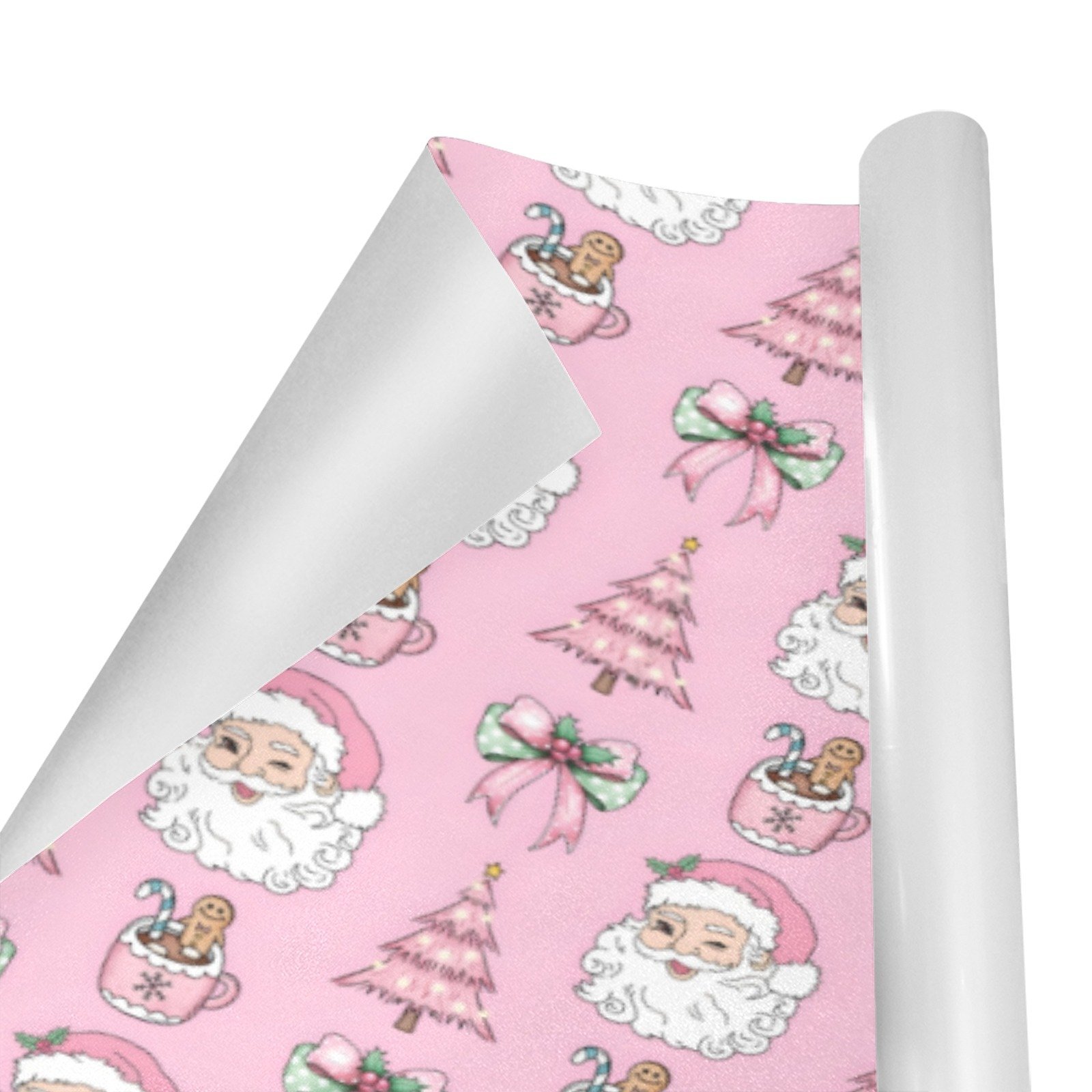 Christmas Wrapping Paper | Holiday Gift Wrap | Pink Cocoa 58" x 23" (1–5 Rolls) - Image 2
