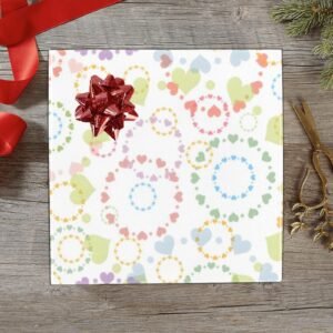 Christmas Wrapping Paper | Holiday Gift Wrap | Pastel Hearts – 1, 2, 3, 4 or 5 Rolls
